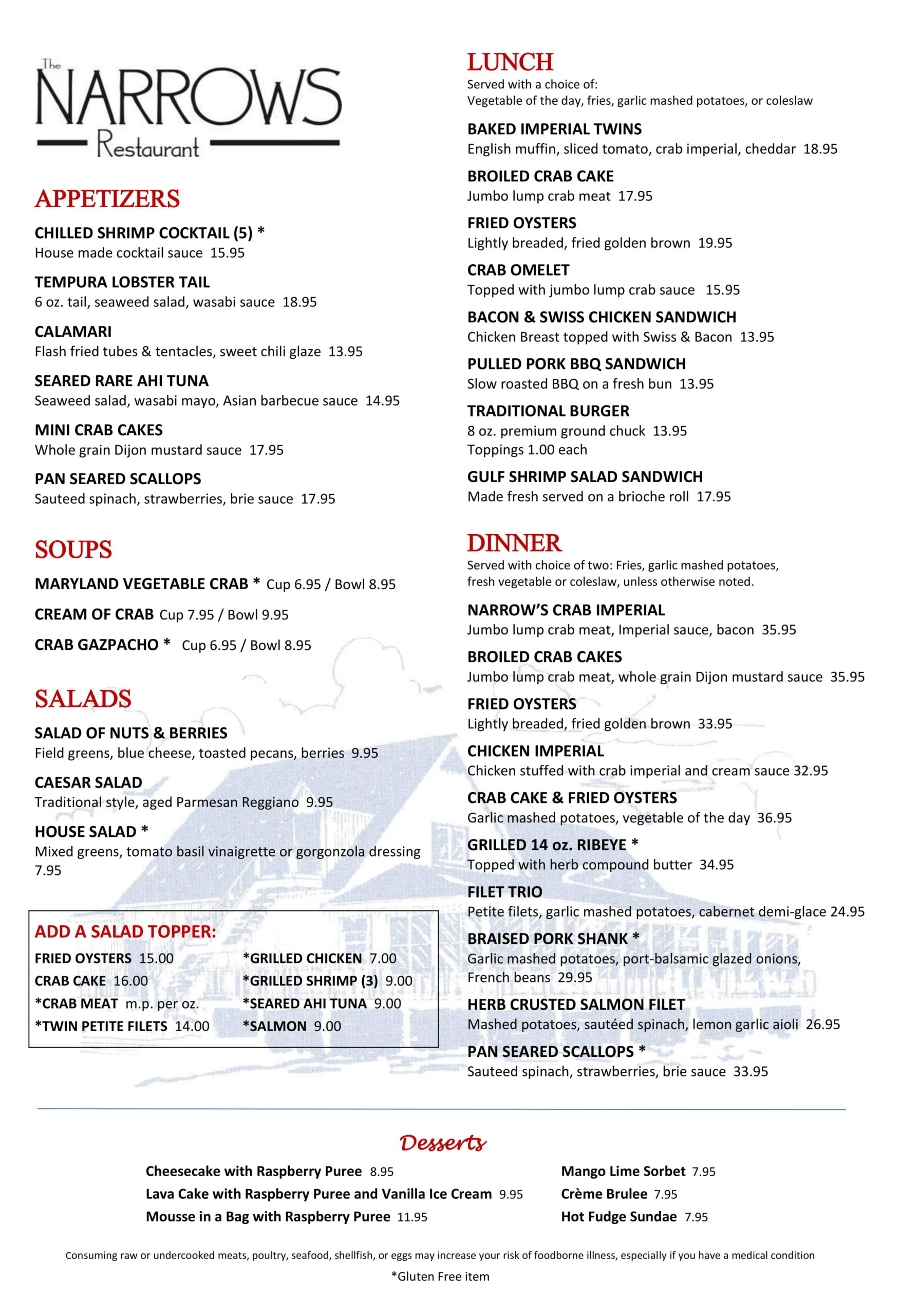 Waterfront Dining & Carry Out Menu